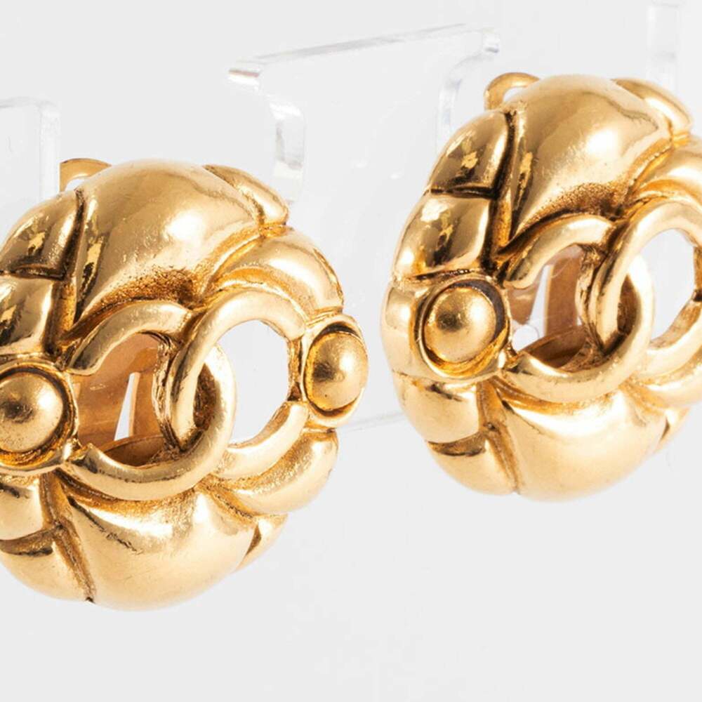 CHANEL Gold Logo Earrings - Picture 6 of 16